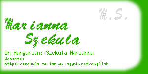 marianna szekula business card